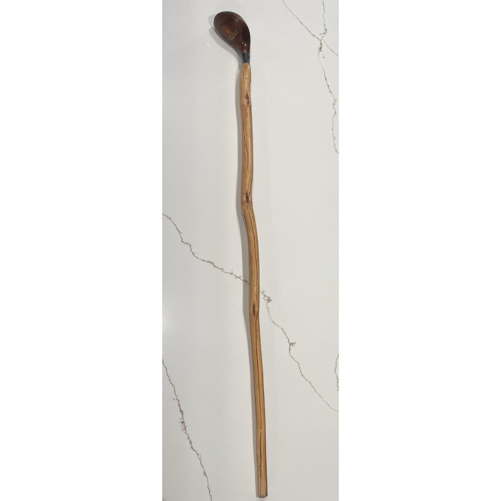 Hand Crafted Wooden Walking Stick Vintage Golf Club Handle Cane 41.5" Hand Made